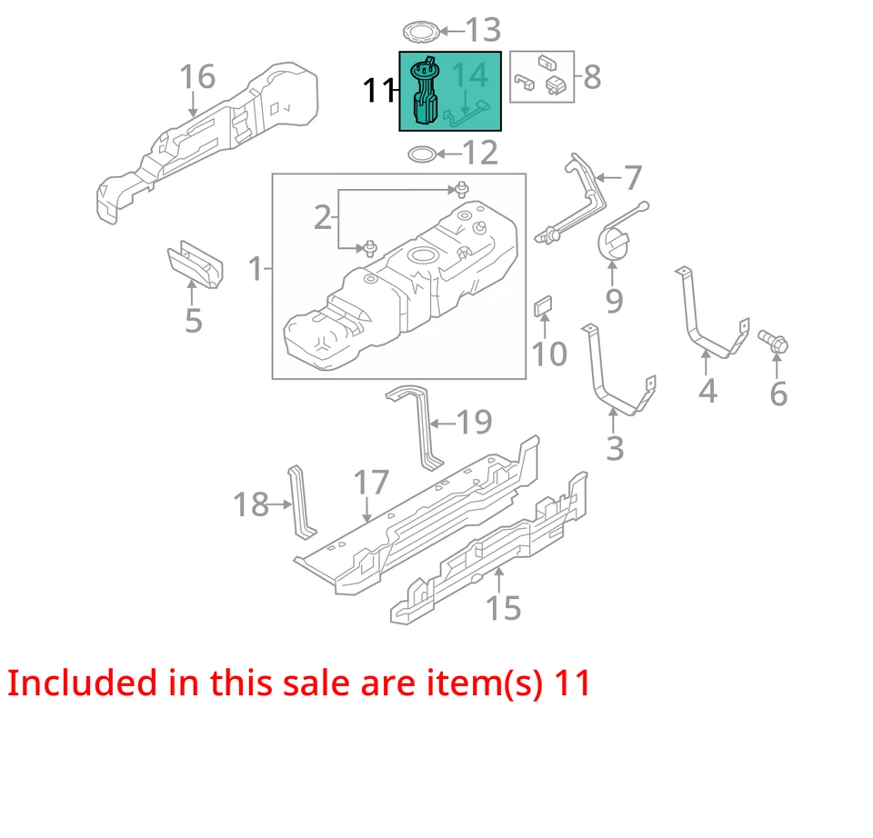 2011 Ford F-350 Super Duty conjunto de bomba de combustível elétrica a gás UM35J - Imagem 2 de 3
