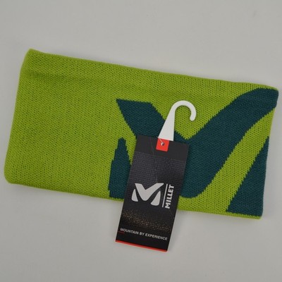 Millet Logo Merino Wool Blend Fleece Lined Green Headband Beanie Size U