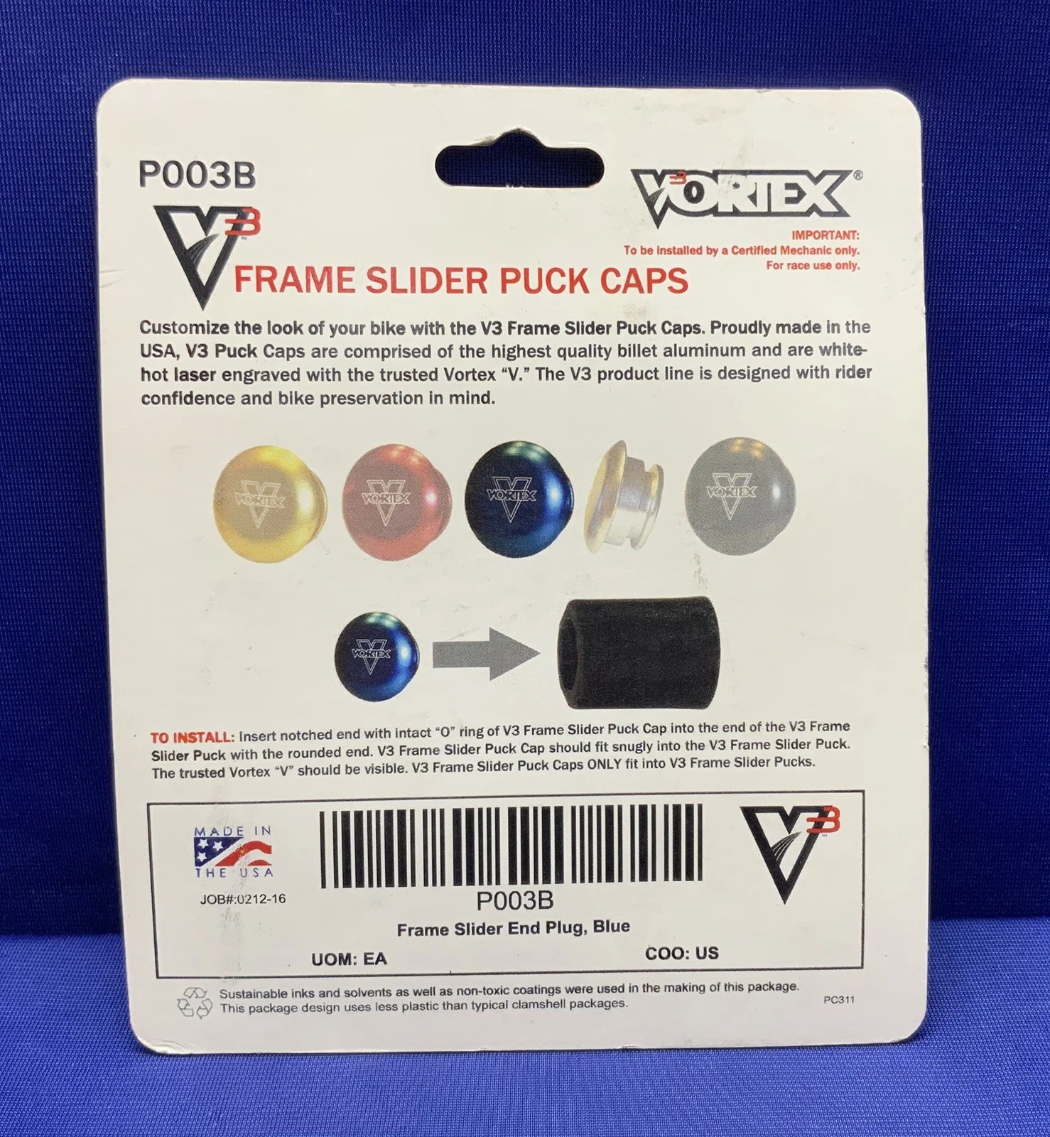 Vortex V3 Frame Slider Puck (Blue) P003B