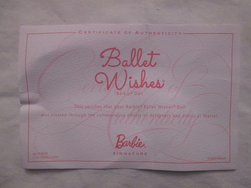Nude Ballet Wishes Barbie Doll Ballerina Body Stand COA Blonde Odile Sculpt - Picture 5 of 11
