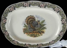 Myott Factory  18" X 14” Oval Turkey Platter THANKSGIVING platter Non-England