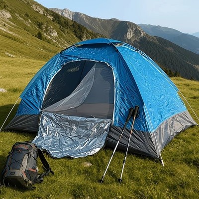 Automatic Quick Opening Camping Tent, Portable Outdoor Beach Sunshade Tent for 2