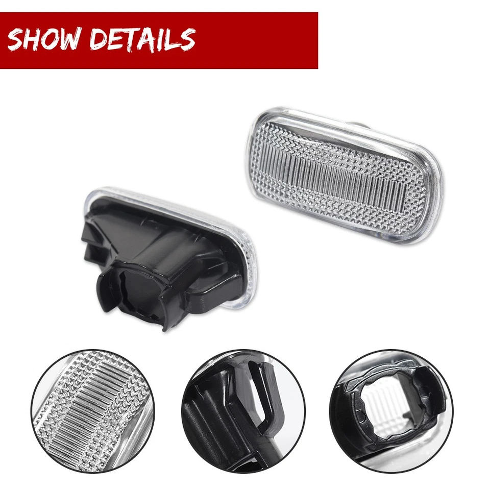 Carcasas de luces de señalización laterales para Honda Civic 2001-09 negras/claras lentes Foto 3 de 4