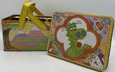 The Lollipop Dragon Tiny Tumtum Tales Metal Lunch Box with Handles Vintage 1982