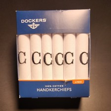 Dockers  Handkerchiefs Gift Set White with Black Embroidered "C"