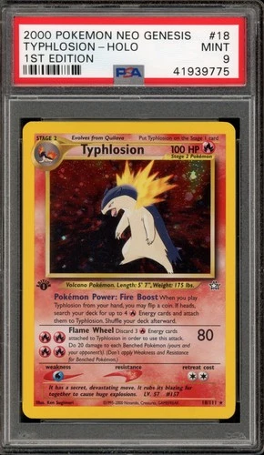 Pokemon Typhlosion Neo Genesis 1st Edition Holo Rare #18 PSA 9 Mint
