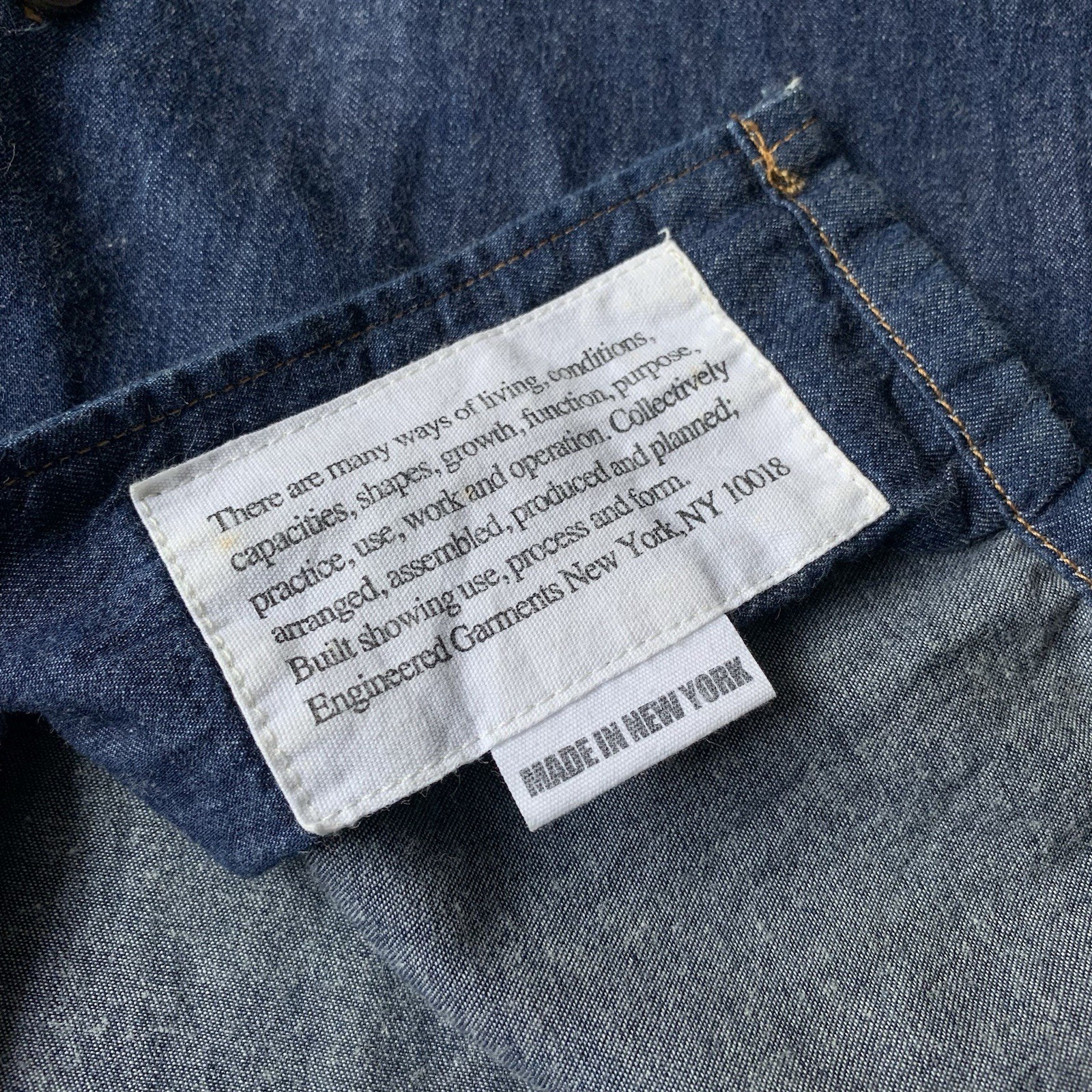 Engineered Garments Workaday Indigo Blue Denim Sh… - image 8
