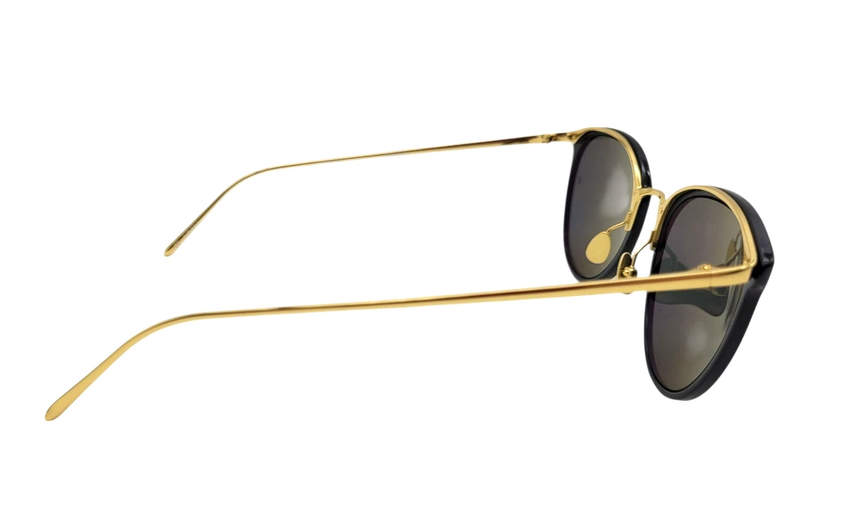 New authentic Linda Farrow unisex Aviator  sunglasses C1 Gold $899 Marcelo Sunglasses in Black and Yellow Gold by LINDA FARROW main image 2