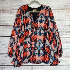 Show Me Your Mumu Tunic Dress S Kaleidoscope Jamie Peasant Sleeve Cottagecore Sm