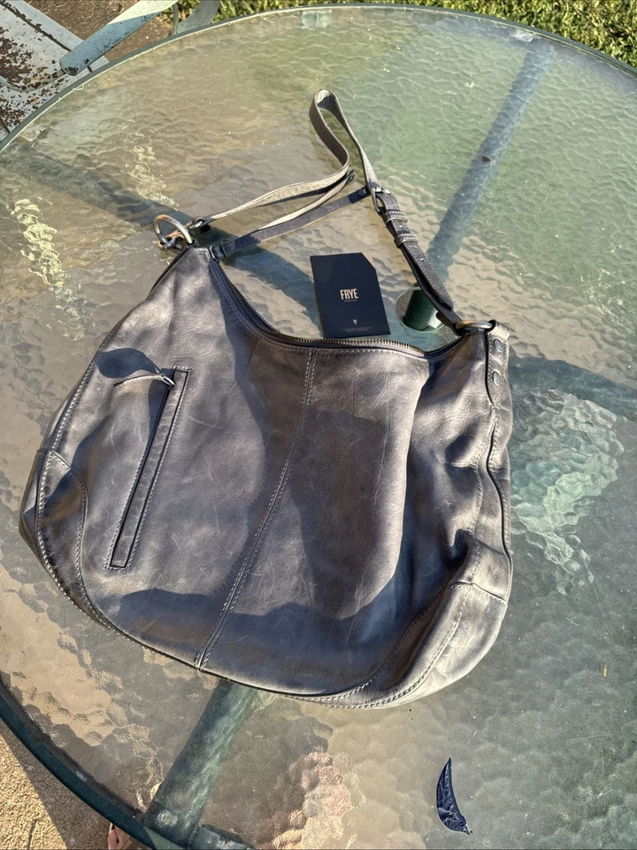 Frye Melissa Women's Leather Gray Hobo Like Bag Shoulder Bag   Large Size - Image 3 of 4