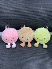 Jellycat Macaron Plush Keychain Mia Mona Max Set Bag Charm Cute Gift NWT