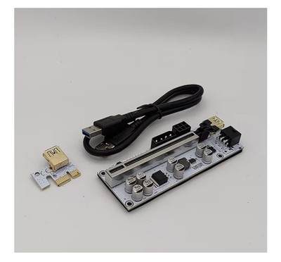 6 pack GPU Riser  6 PIN & Molex 8x Capacitors Shielded PCIe 16x 1x