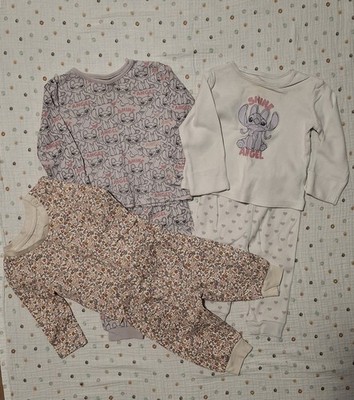 Baby Mädchen PJ Paket 3-6 Monate Disney Store George Primark Stitch Engel sehr guter Zustand