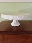 Vintage Westmoreland Paneled Grape Milk Glass Cake Stand Pedestal 11" Wide