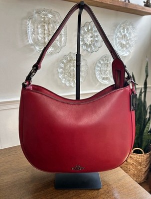 Coach Mae Nomad Crossbody/Hobo Glovetanned Leather  'Cherry' Red - 54446