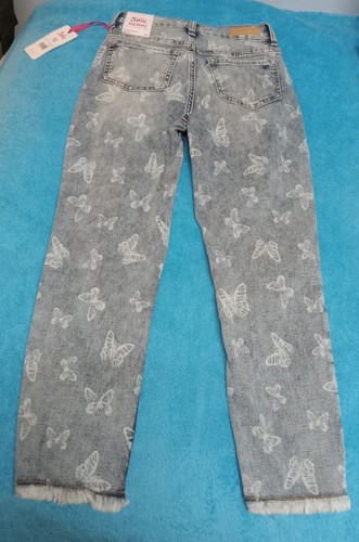 Justice Girls Mini Mom Butterfly Straight Denim Jeans - Picture 4 of 7