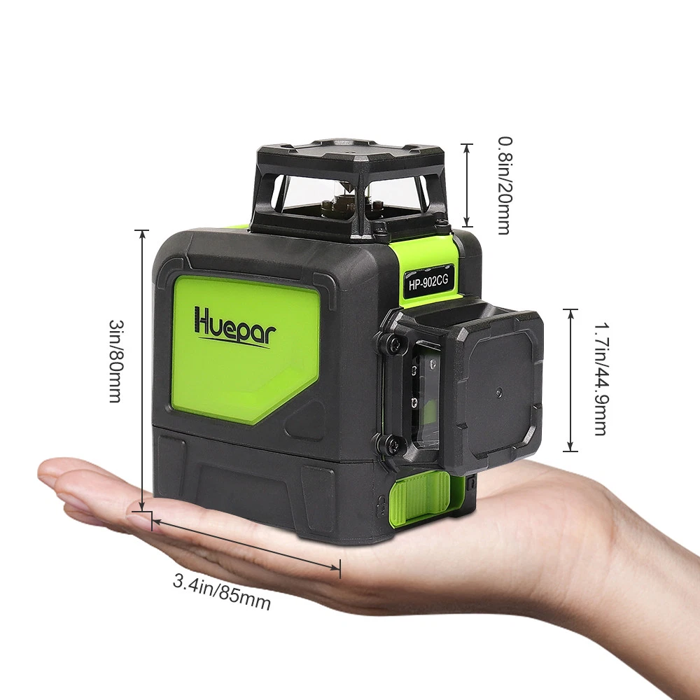 HUEPAR Laser level 360 Green Beam for house construction +Tripod +Receiver kit