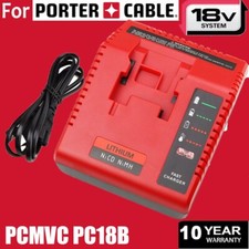 For Porter Cable 18V Lithium-Ion  NiCad NiMh Battery Charger PCXMVC PCMVC PC18B