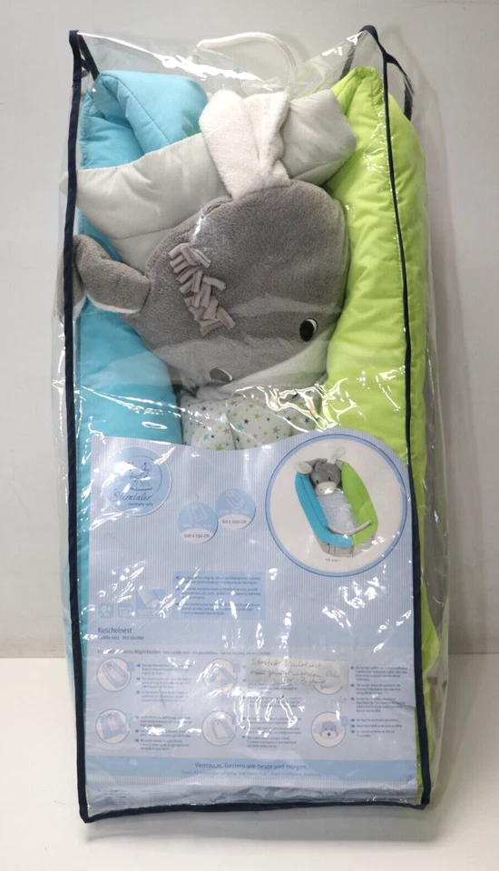 Sterntaler Kuschelnest Esel Erik in Grau, Grün und Türkis