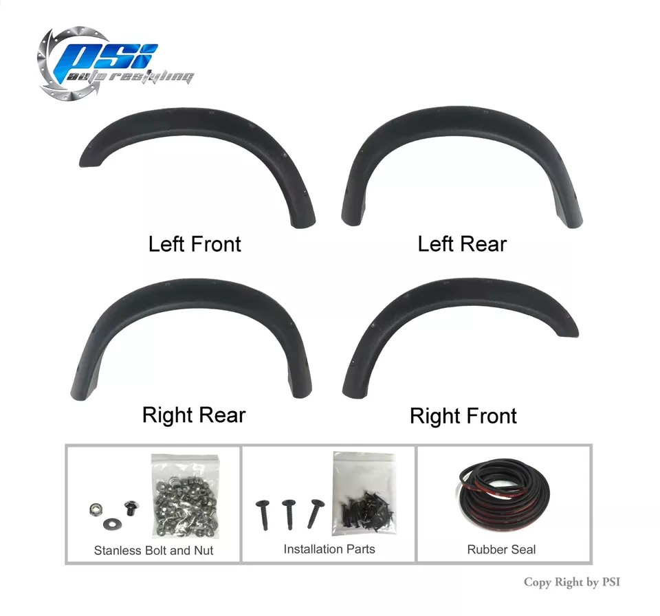 Pocket Fender Flares Fits Ford F-150 F-250 F-350 Bronco 1987-1991 Textured Foto 2 de 4