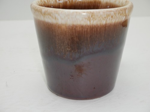 Taza de café McCoy Pottery marrón esmalte por goteo vintage años 50 EE. UU. ~ mango D - Imagen 4 de 6