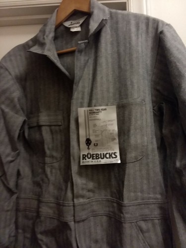 Vintage Deadstock NWT Sears Roebucks Coveralls Herringbone Denim USA Made 42 - Picture 5 of 5