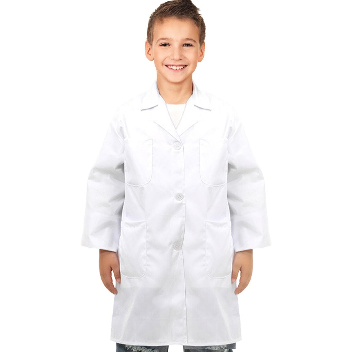 Blouse Docteur Blouse Chimie Blanche Enfants Costume de Docteur