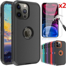 For iPhone 13 12 11 Pro Max Case Rugged Shockproof Armor Cover Screen Protector
