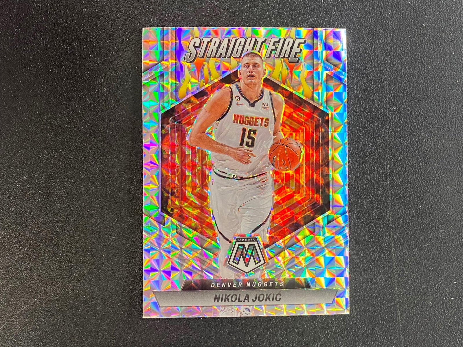 Nikola Jokic 2022-23 Mosaic Straight Fire Mosaics Prizm Denver Nuggets A14