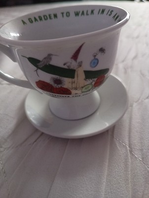 Hendricks Tasse und Untertasse ''Ein Garten zum Gehen ist eine Unermesslichkeit zum Träumen''