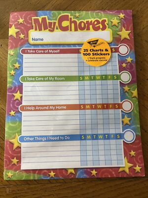 Trend Enterprises Stars  n Swirls Chore Charts, pad of 25 Plus 100 Stickers