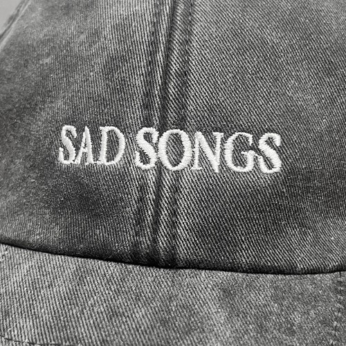 Sad Songs Washed Embroidered Dad Baseball Cap || Hat Strapback 6 Panel Brimmed - Picture 7 of 22