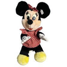 Vintage 1980s Disney Minnie Mouse Disneyland Plush Stuffed Animal Red 15" Korea