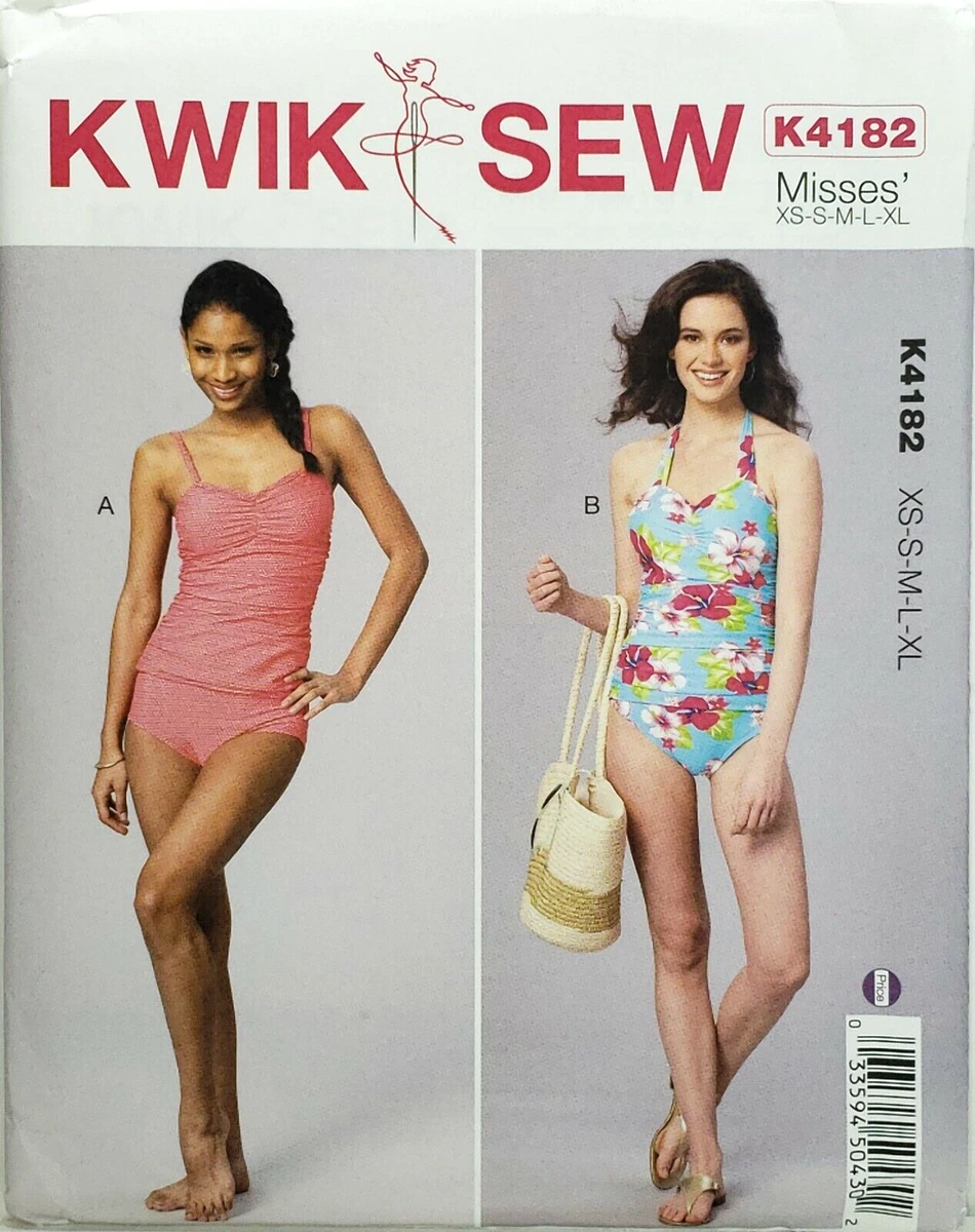 Kwik Sew K4182 Retro Inspired Ruched Swimsuits Sweetheart Cut Sz