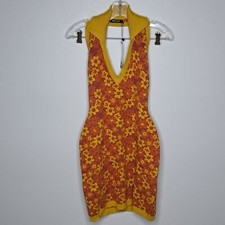 NEW Nasty Gal Collection 70s summer Floral Collar Knitted Mini Dress 12