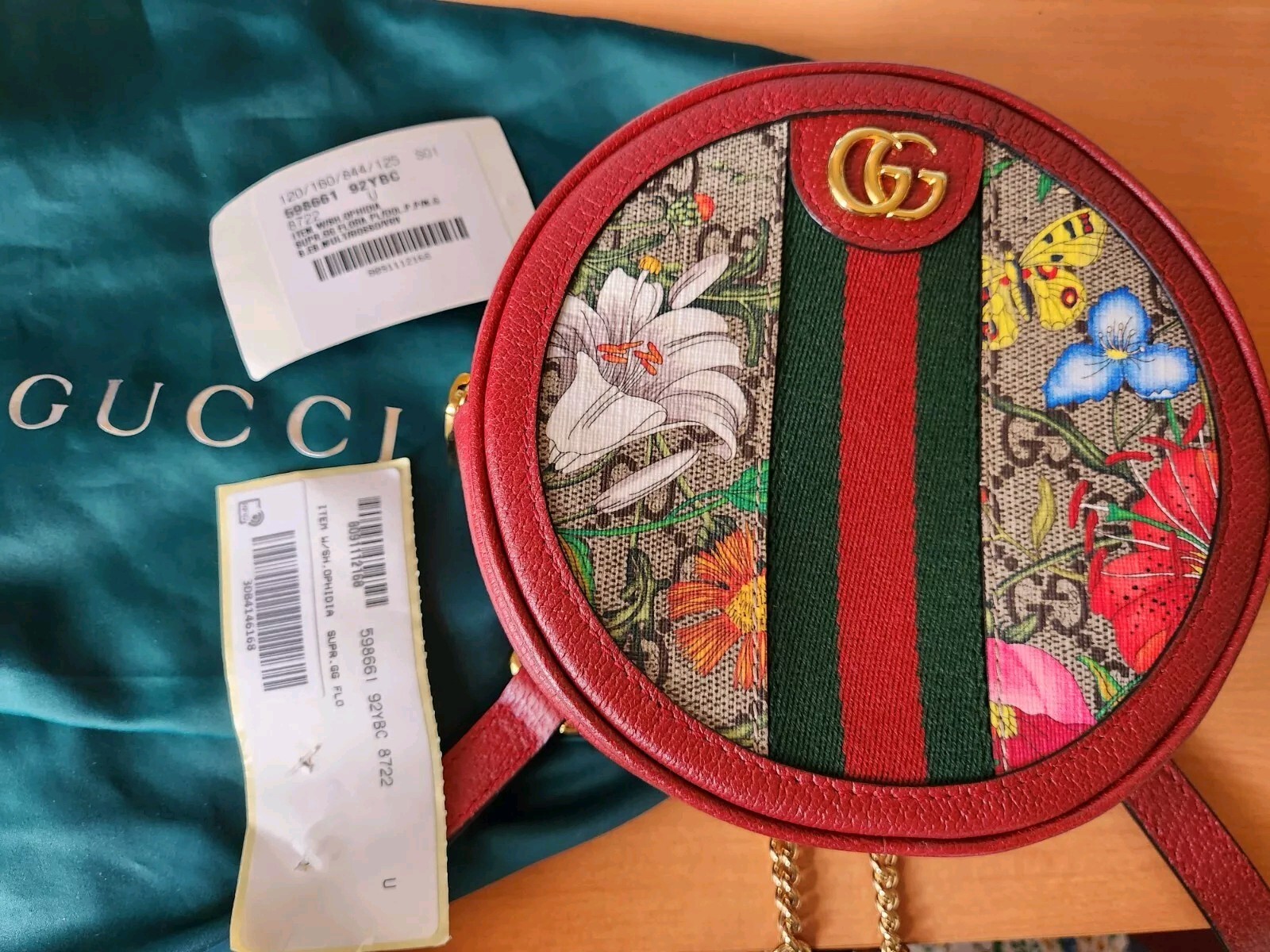 Gucci Ophidia GG round mini backpack Flora 