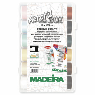 Madeira Smartbox: Aerofil Nr. 120: 18 x 1.000m: Spulen