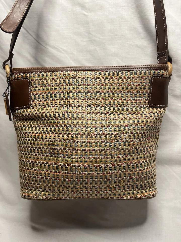 Bolso de hombro a rayas estilo boho marca reliquia 3 compartimentos Foto 3 de 4
