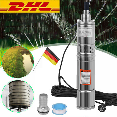 4'' 550W Tiefbrunnenpumpe Brunnenpumpe Tauchpumpe Rohrpumpe 2400L/h 100mm 7,5bar