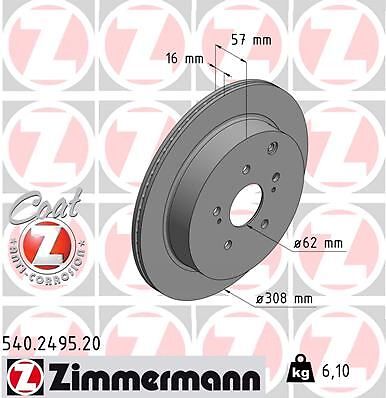 2X Zimmermann 540.2495.20 Bremsscheibe FüR Suzuki-image