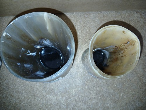 4er Set Hornbecher Metbecher Trinkbecher aus Horn mit Gravur und Öffner - Bild 4 von 6