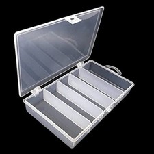 Plastic Clear Fishing Lure Bait Hooks Tackle Storage Box with 5 Compartments