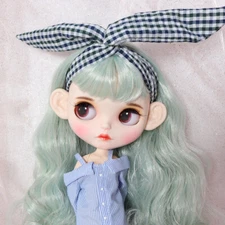 Mint green hair Blythe doll Custom make up Dudu mouth Factory Joint Body 12"