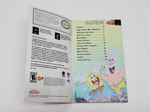 SpongeBob Schwammkopf The Movie authentisch Nintendo GameCube nur Handbuch * - Bild 6 von 21