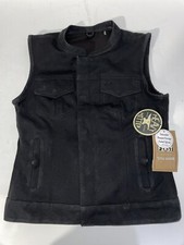 Women's Canvas Motorcycle Vest - Concealed Carry /Club Style - Ludlow FIL516CNVS