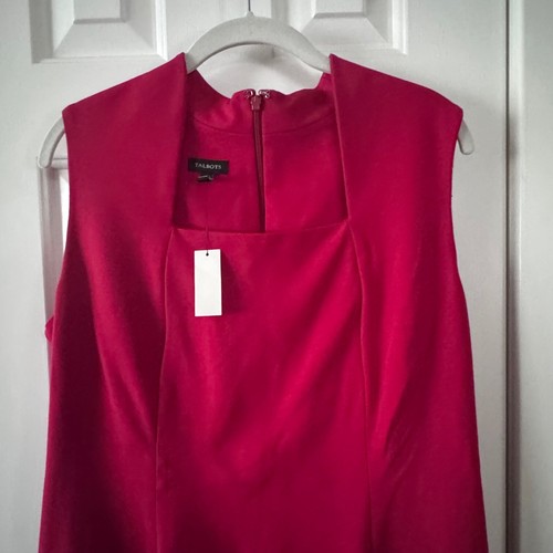 Talbots Damen rotes Etuikleid ärmellos Größe 14 neu mit Etikett - Bild 8 von 18