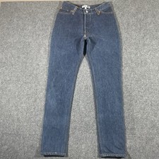 Vintage Levis Re/Done 501 Jeans Womens Dark Blue Button Fly Straight USA Made