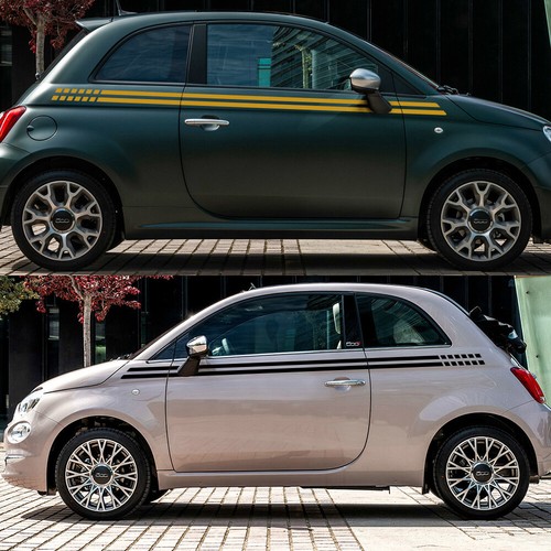 Waist Line Stripe Graphics Car Sticker For Fiat 500 Side Door Racing Decal Vinyl - Picture 4 of 7