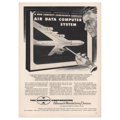 1955 Garrett AiResearch: Air Data Computer System Vintage Print Ad