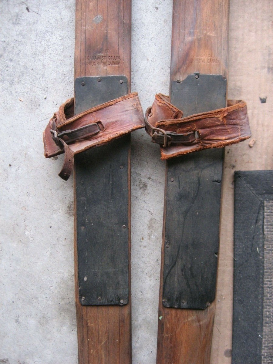 アンティーク木製スキーストック Antique Vintage Wooden snow skis 83.5